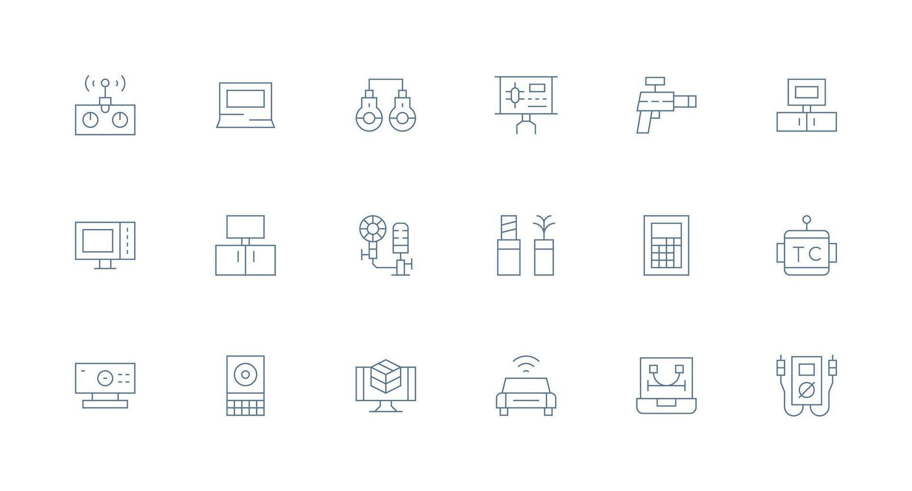 18 Minimal Line Designs for Tech Icons High-Resolution Icons for Any Platform vector