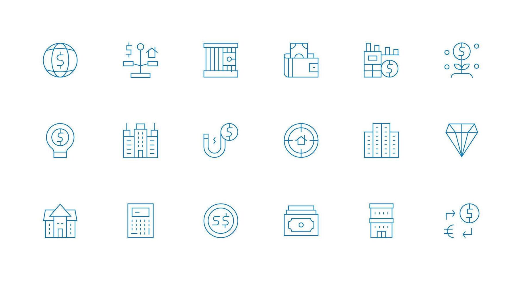 Minimal Line Icons from Investment Set with 18 Vectors Basic Icon Series