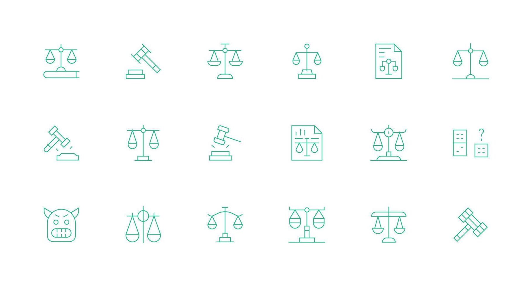 Dispute Icon Set with 18 Minimal Line Graphics Icon Set for Web vector