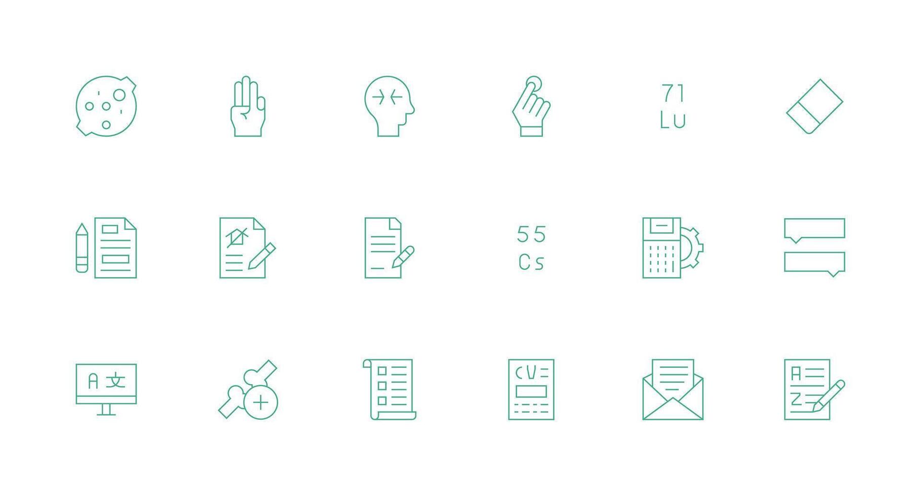 Input Set with 18 Minimal Line Icons Lightweight Icon Series for Fast Prototypes vector