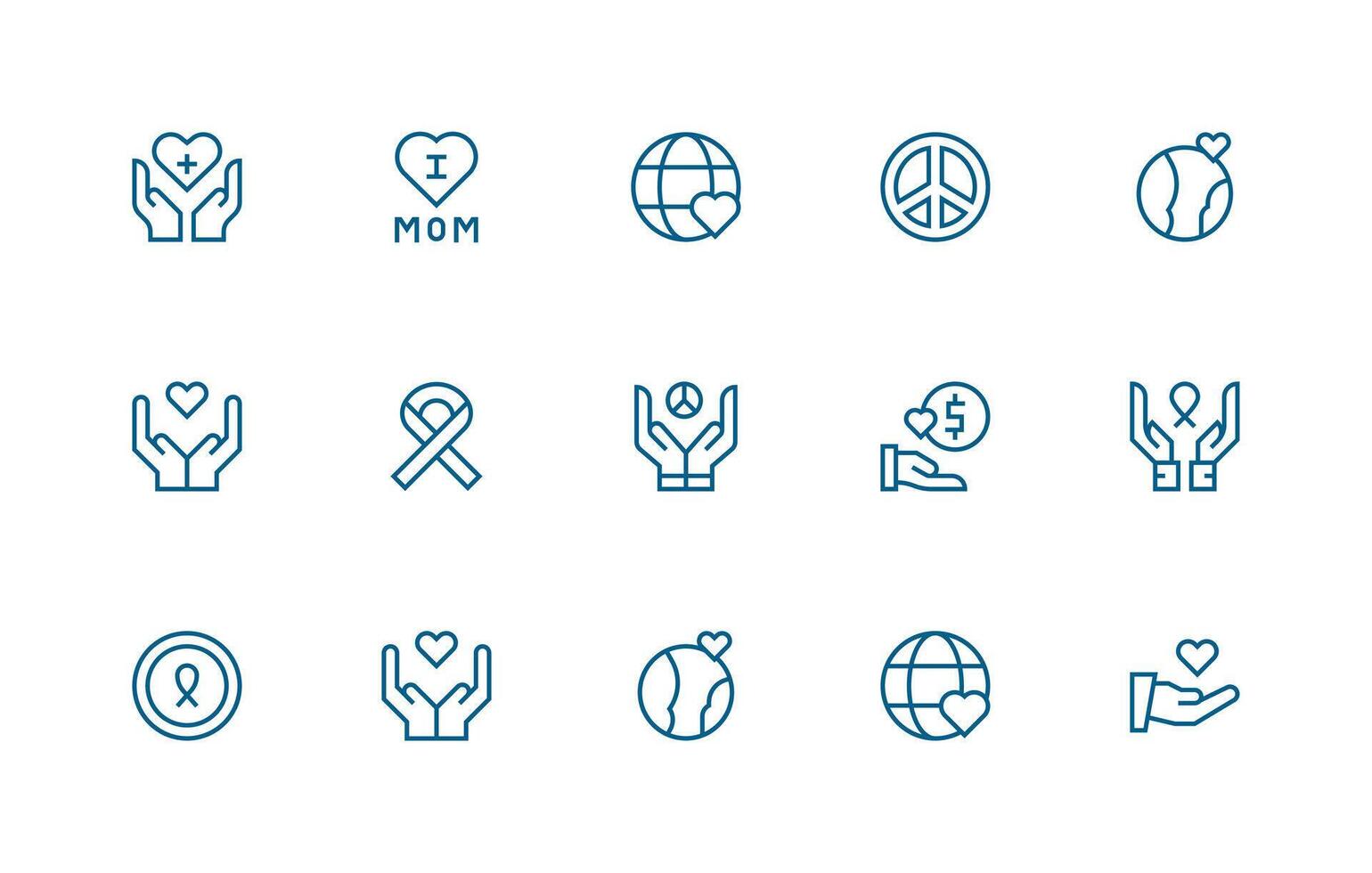 15 Regular Line Vectors for Empathy Theme Responsive Icon Set for Flexible Layouts
