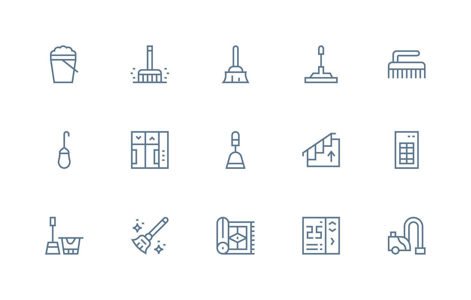 15 Icons for Floor in Regular Line Format Versatile Icon Collection for Designers vector