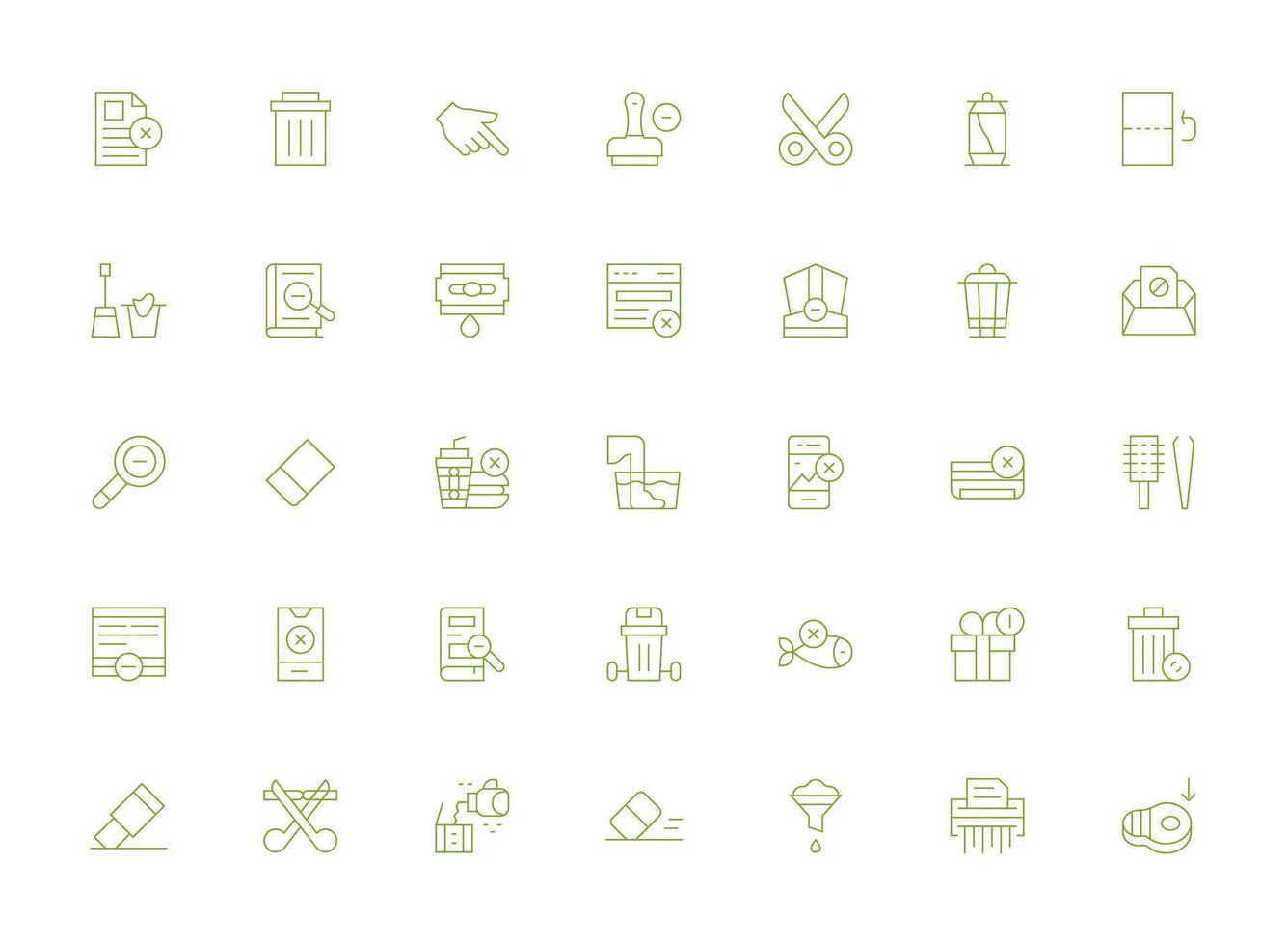 35 Light Line Designs for Remove Icons Flexible Icon System for Web Interfaces vector