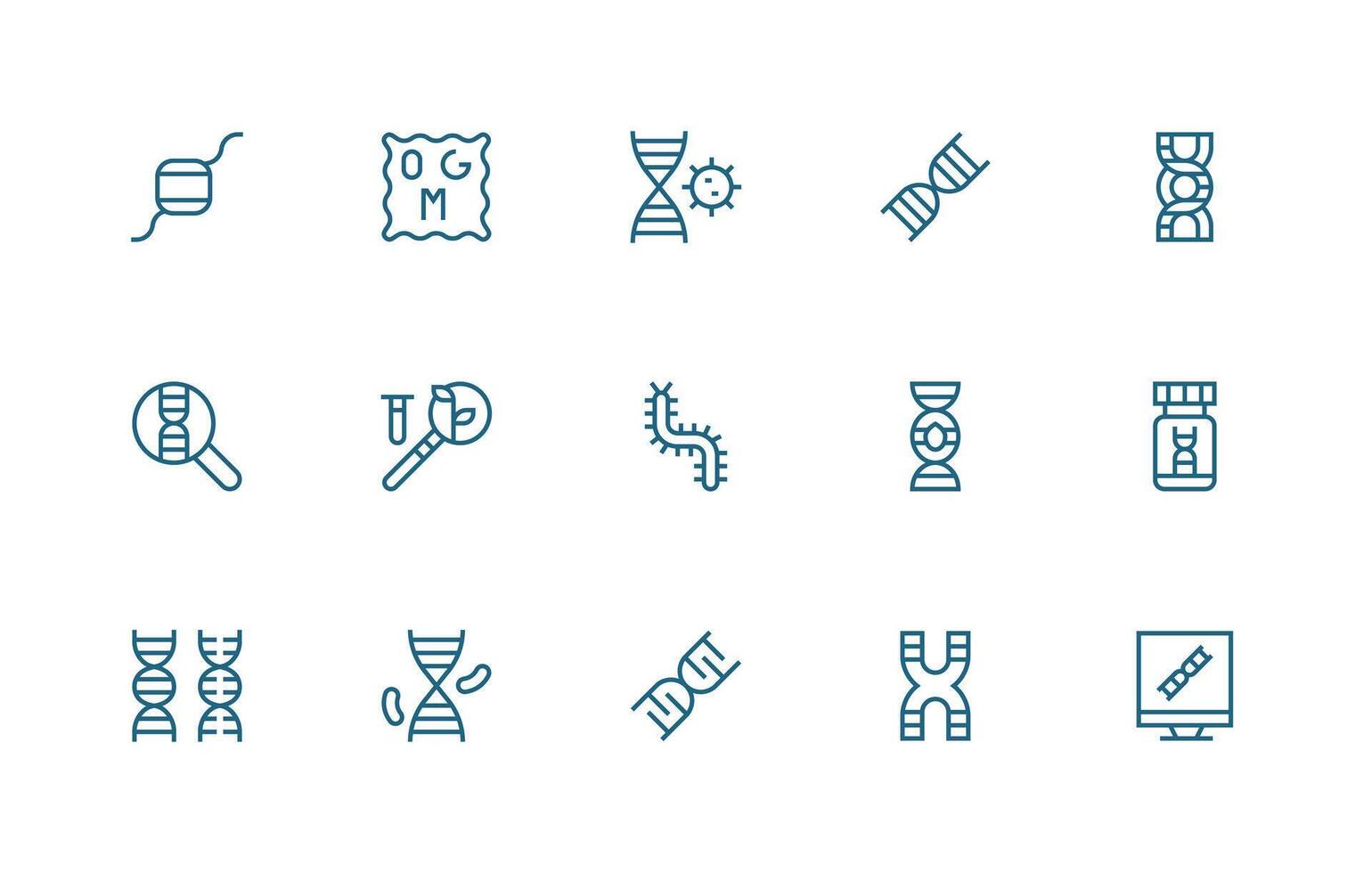 15 Icons for Biotechnology in Regular Line Format High-Quality Icon Pack vector