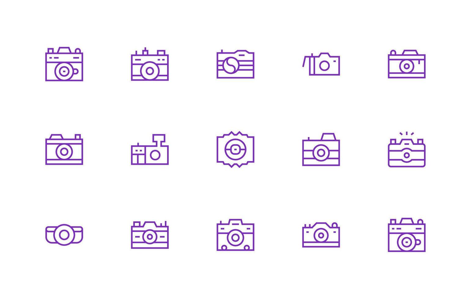 Snapshot Set with 15 Regular Line Icons Digital Icon Collection vector