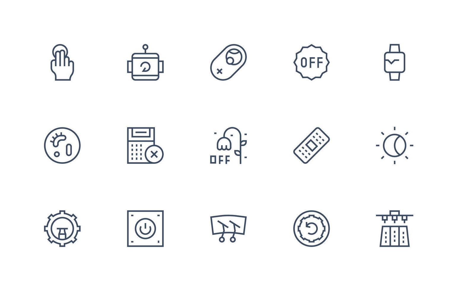 función icono conjunto con 15 regular línea gráficos sencillo íconos para interfaz y wireframes vector