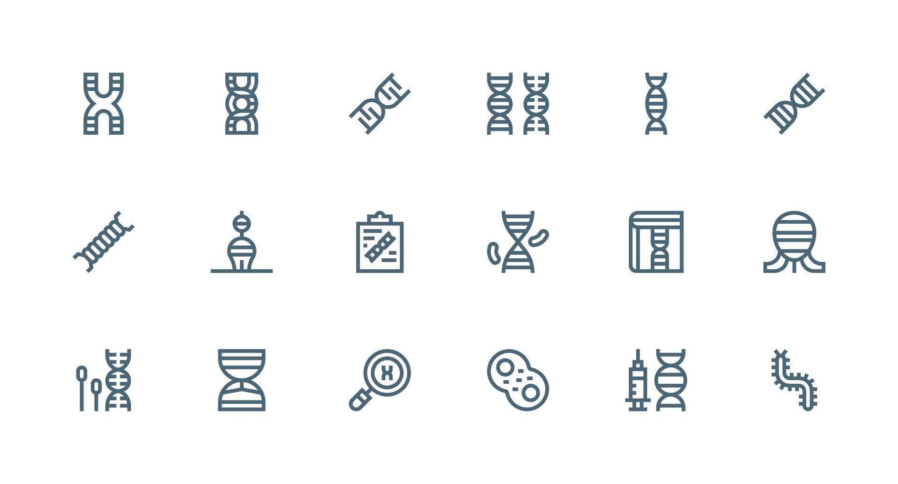 18 Strong Stroke Line Style Icons from Chromosome Collection High-Resolution Icons for Any Platform vector