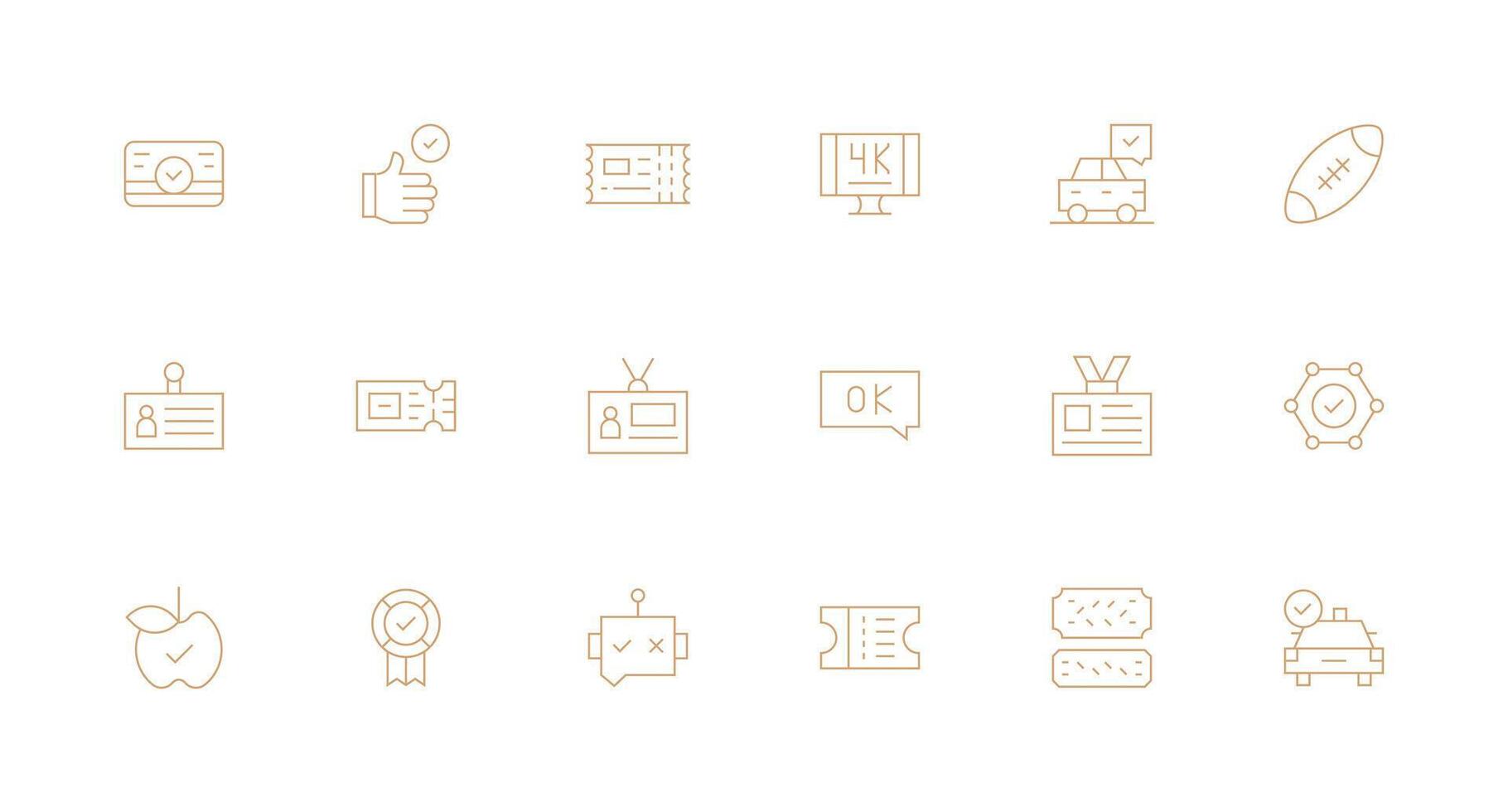 18 Minimal Line Vectors for Pass Theme Web and App Icon Pack Collection