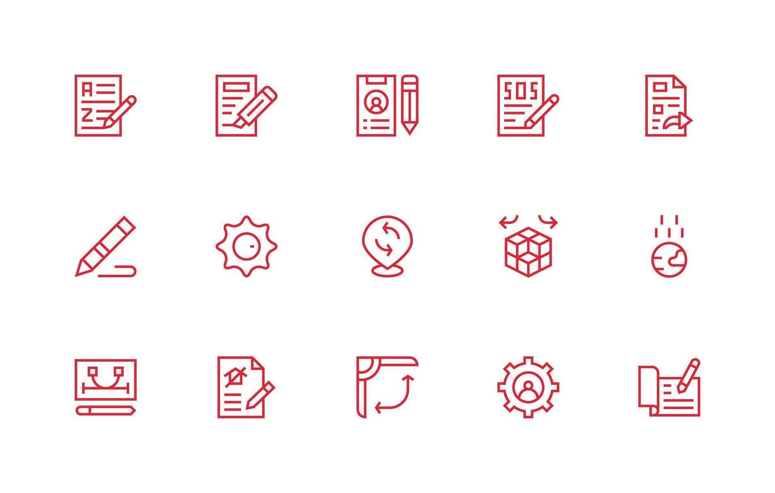 15 Regular Line Designs for Change Icons Multi-Purpose Icon Set vector
