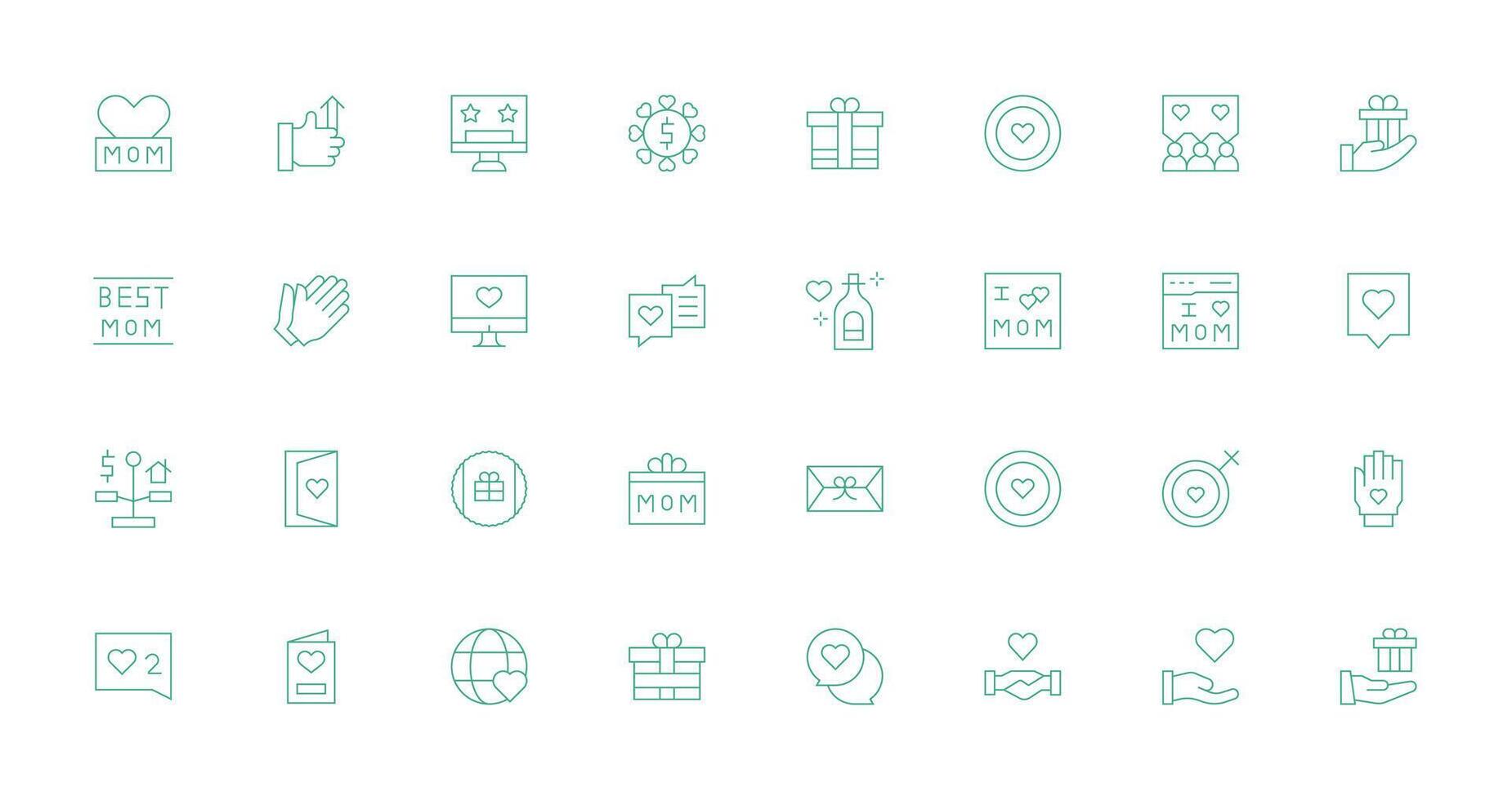 Appreciation including 32 Thin Line Illustrations Minimal Icon Set for Interface Projects vector