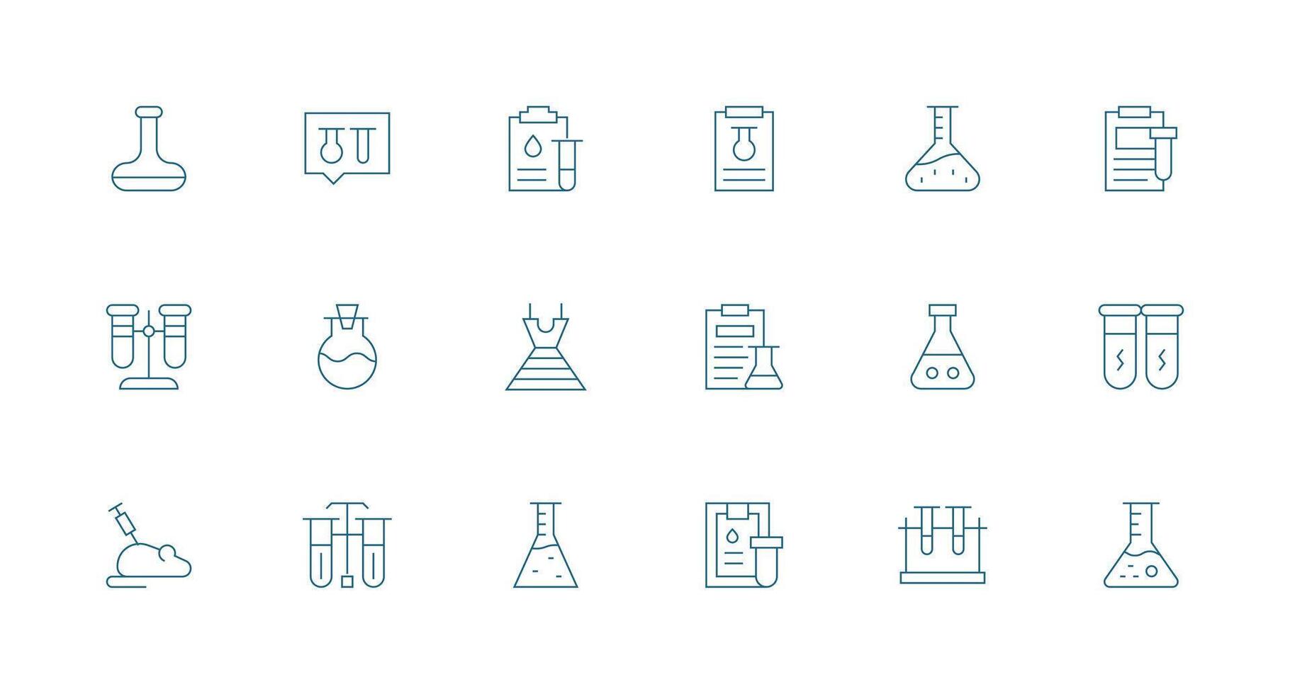 18 Icons for Experimentation in Minimal Line Format Essential Icon Set for Teams vector