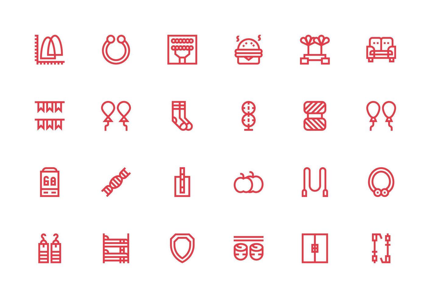 Thick Line Line Style Double Icons with 24 Vectors UI Icon Set
