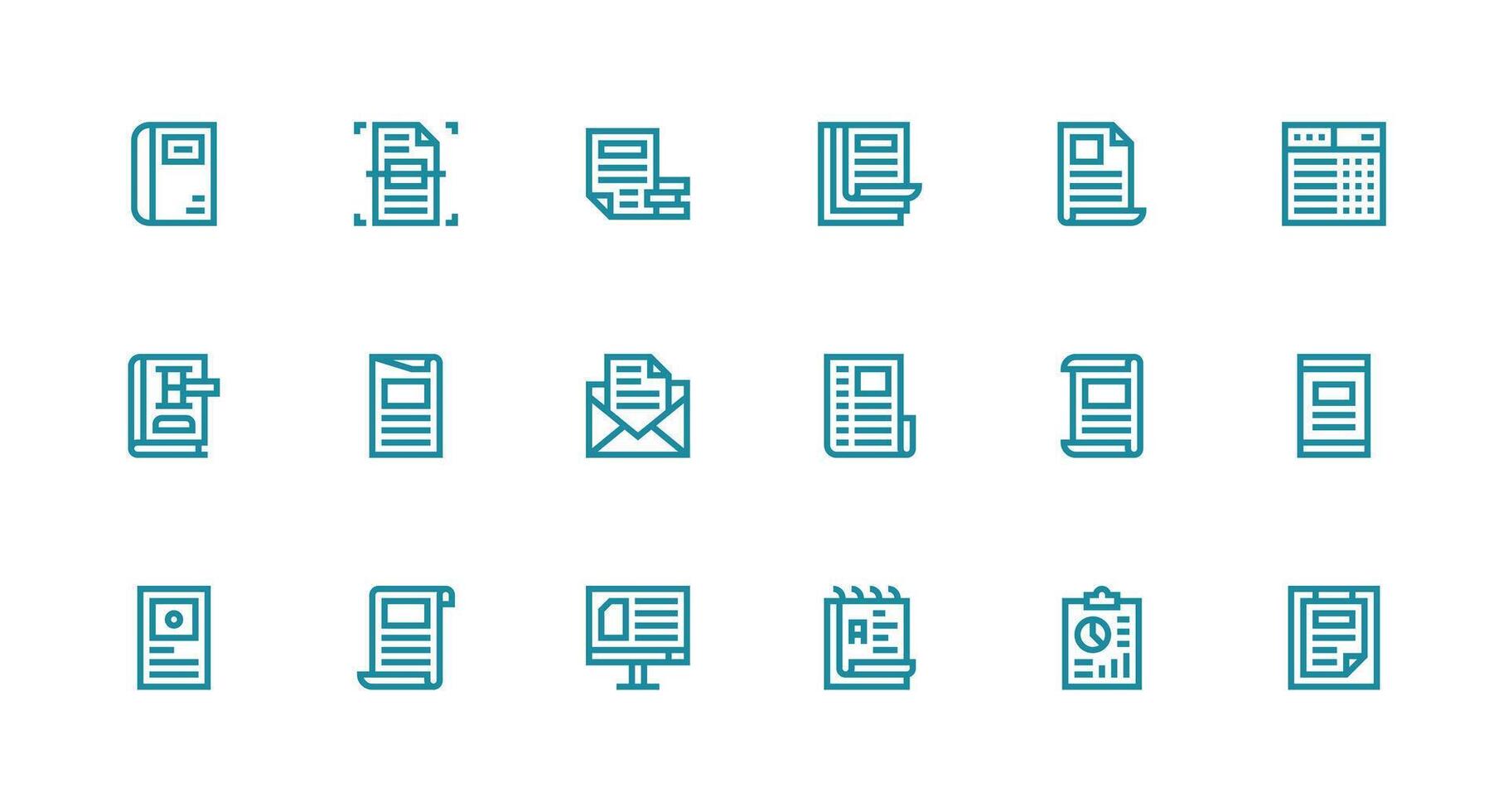 18 Icons for Excel in Strong Stroke Line Format Simple Icon Pack vector