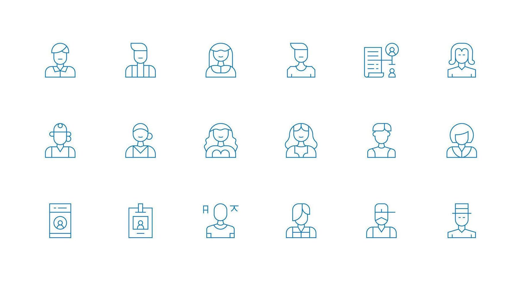 18 Minimal Line Icons for Individual Graphics Simple Icons for Interface and Wireframes vector