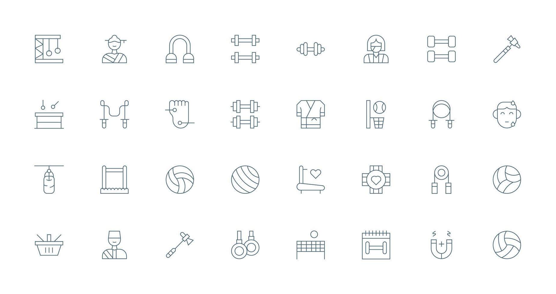 Thin Line Icons from Physical Set with 32 Vectors Icon Pack for Various Themes