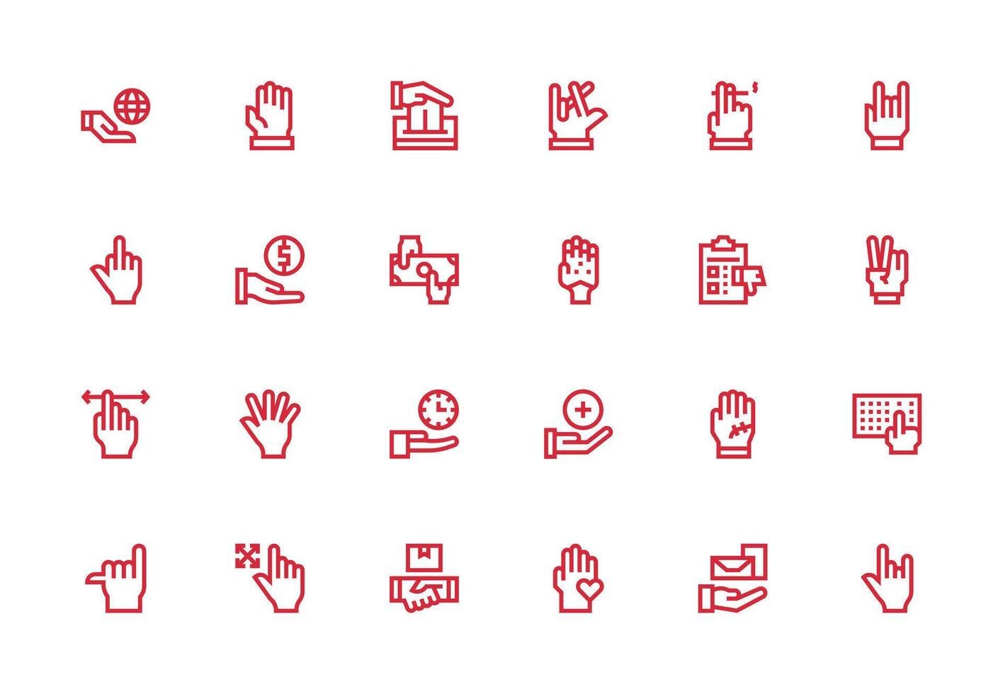 24 Thick Line Line Style Icons from Hand Collection Simple Icons for Interface and Wireframes vector
