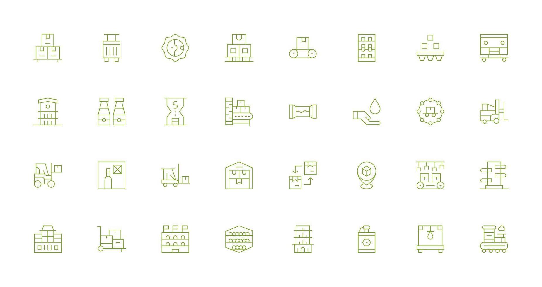 Supply Chain Visual Pack containing 32 Thin Line Icons Clean Icon Set Icon Pack for UI Projects vector