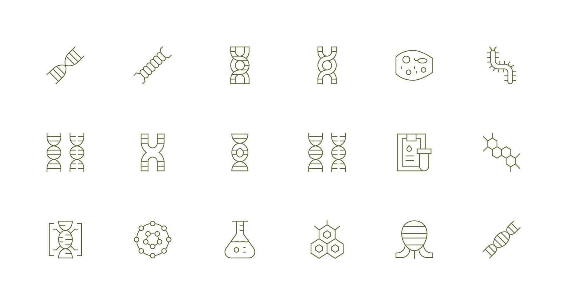 18 Minimal Line Designs for Biochemistry Icons Responsive Icon Set for Flexible Layouts vector