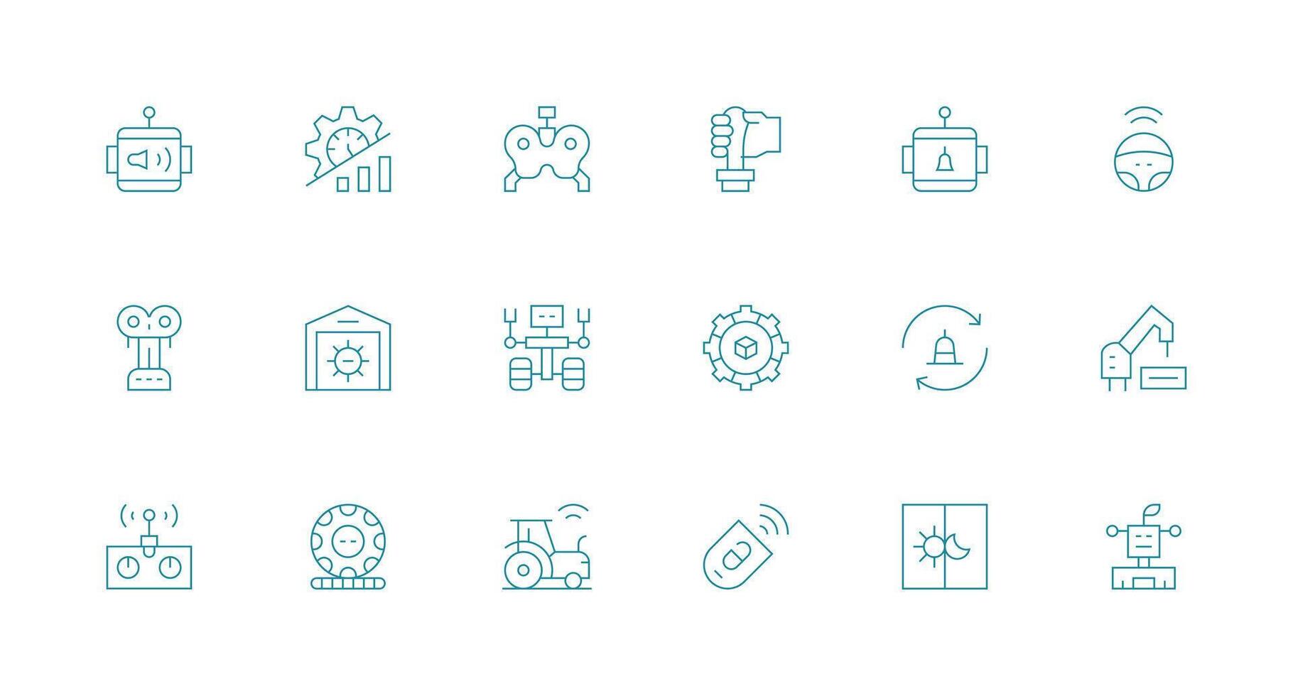 Automation Icon Collection with 18 Minimal Line Designs Multi-Purpose Icon Set vector