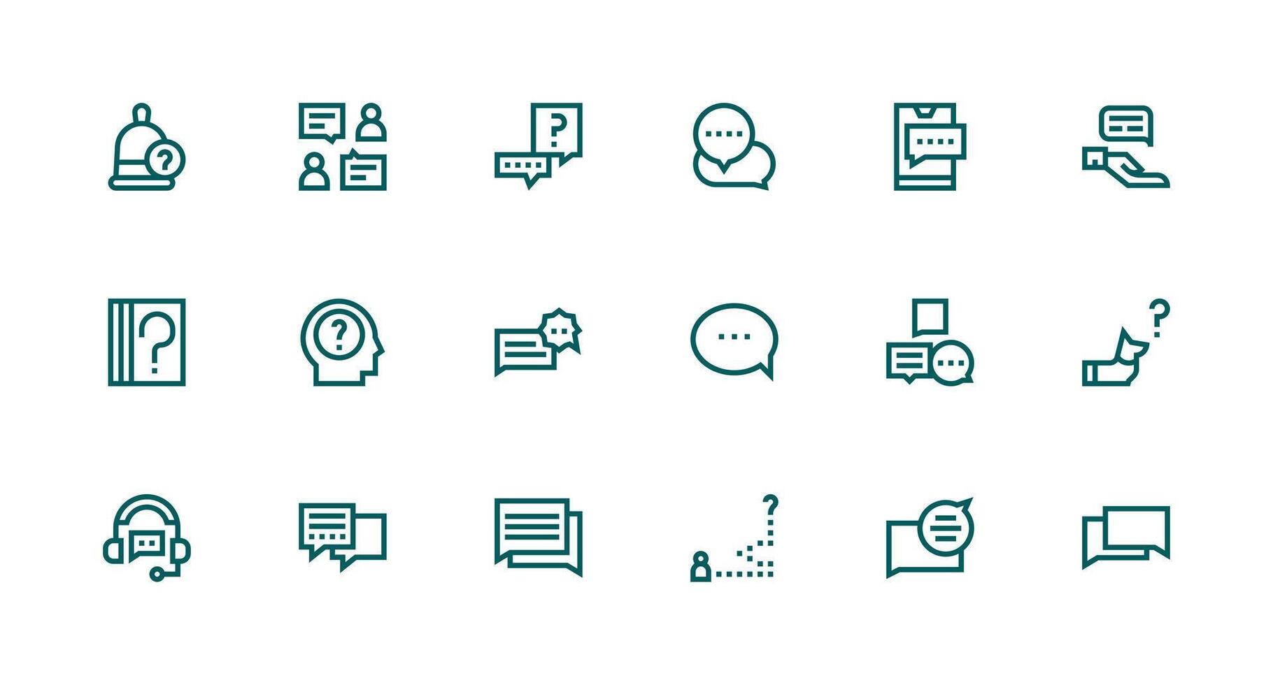 18 Icons for Support Request in Strong Stroke Line Format Lightweight Icon Series for Fast Prototypes vector