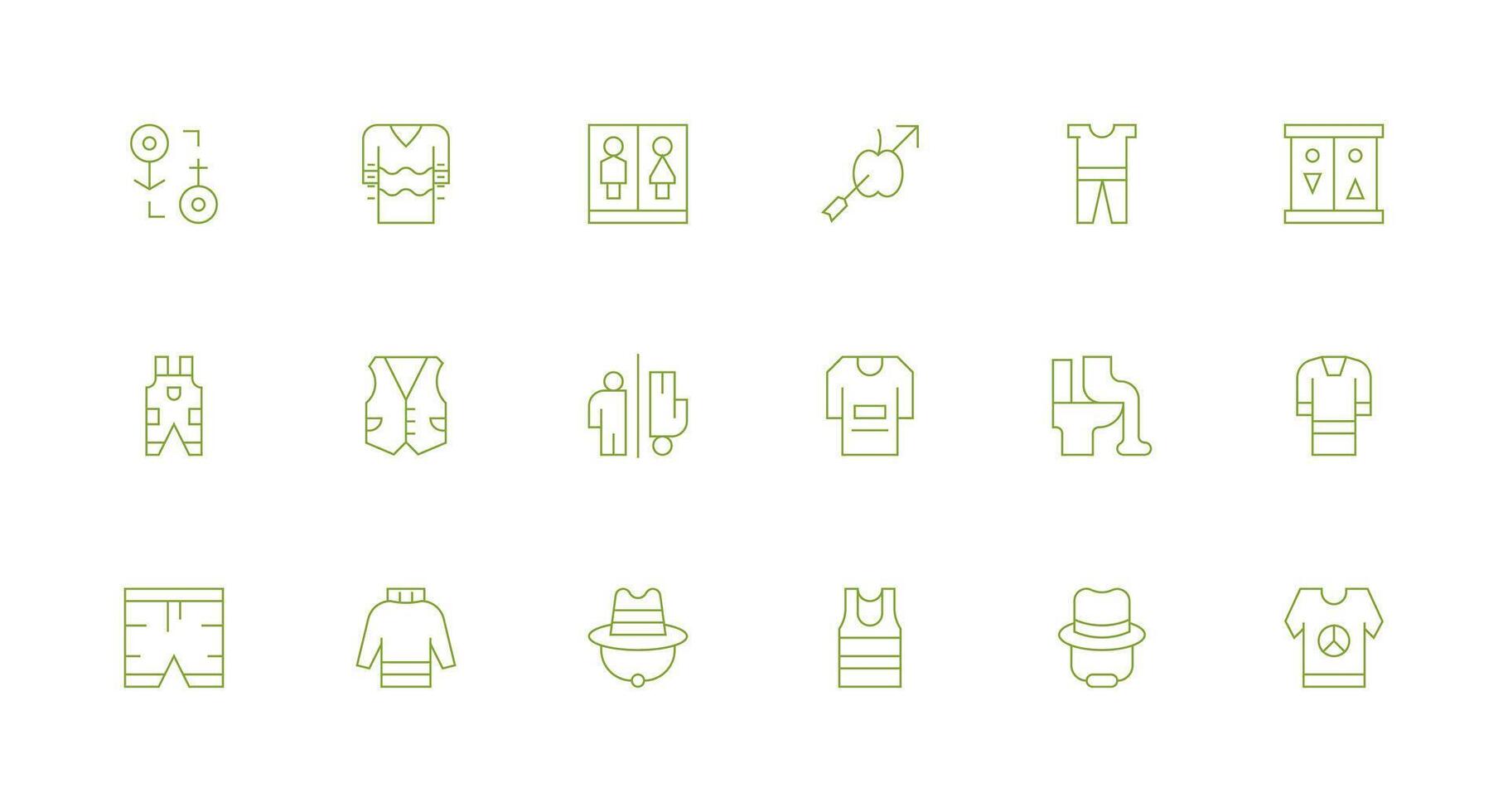 Unisex featuring 18 Icons in Minimal Line Design Balanced Icon Set for Functional Design vector