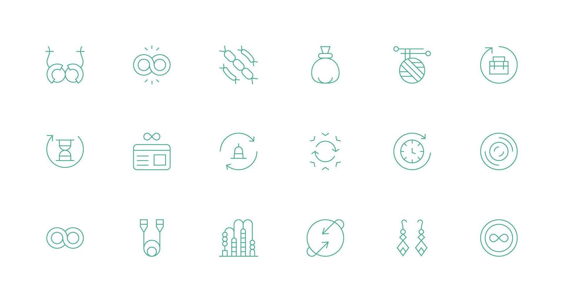 18 Minimal Line Vectors for Loop Theme Full Icon Library for UI Designers