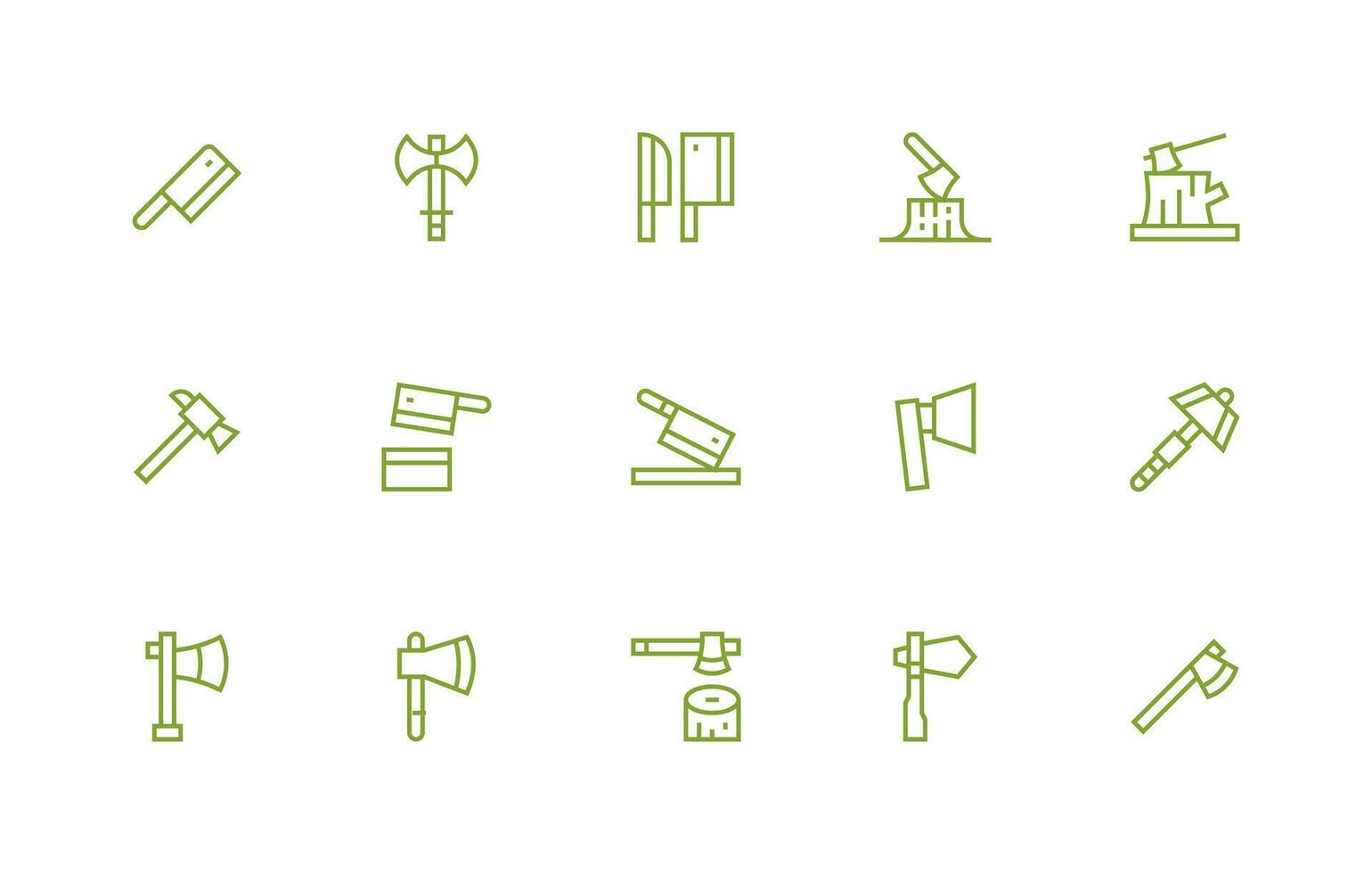 Chopping featuring 15 Icons in Regular Line Design Web and App Icon Pack Collection vector