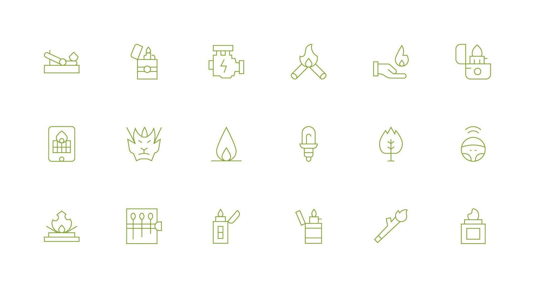 Minimal Line Style Ignition Icons with 18 Vectors Essential Icon Set for Teams
