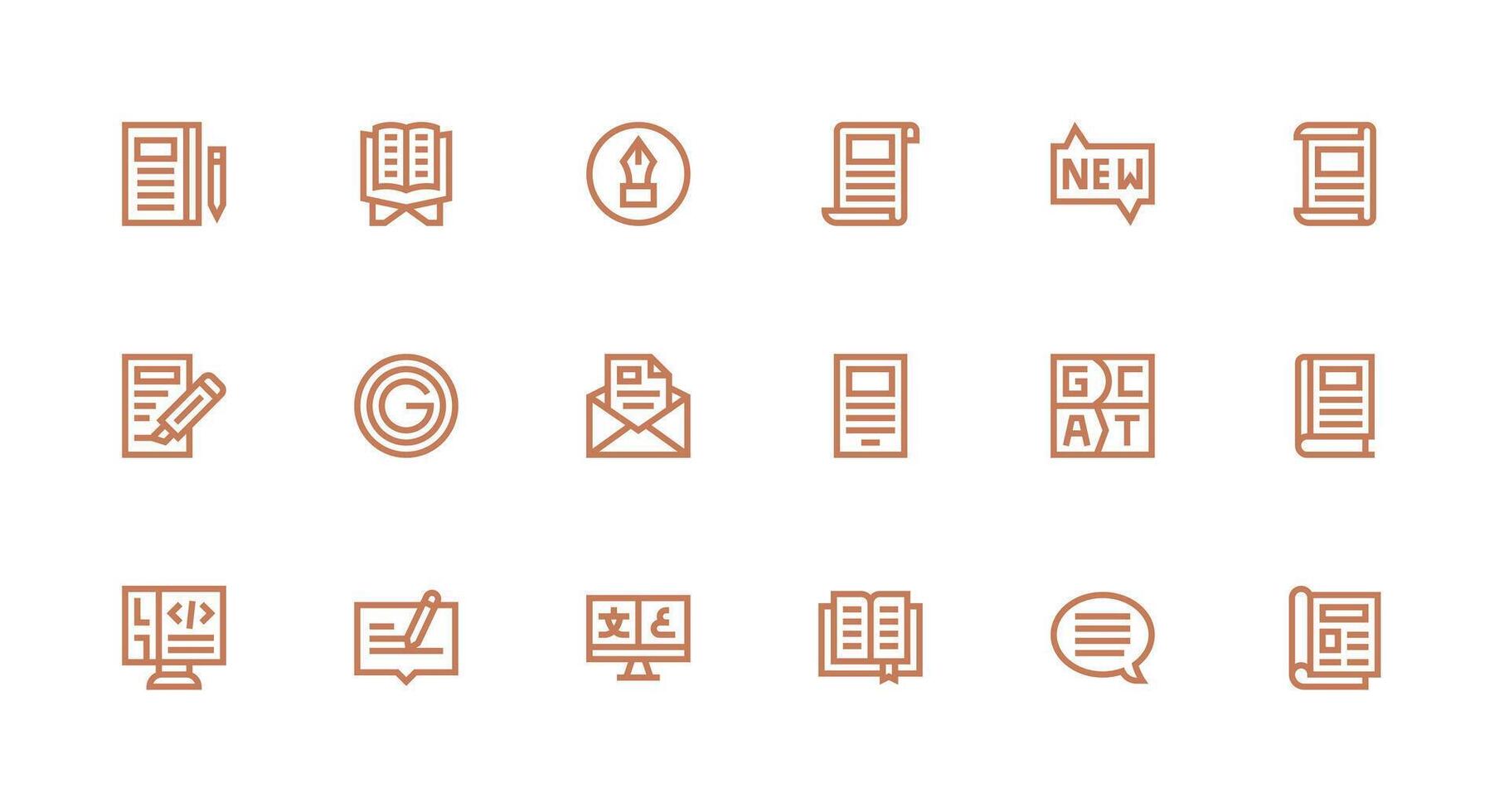 18 Strong Stroke Line Designs for Text Icons Multi-Purpose Icon Set vector