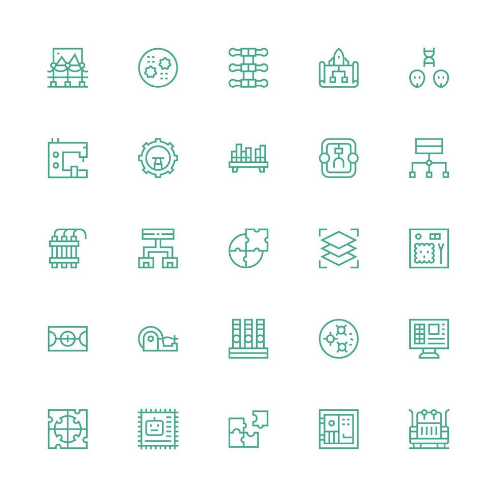 Components featuring 25 Icons in Medium Stroke Outline Design Clean Icon Set Icon Pack for UI Projects vector