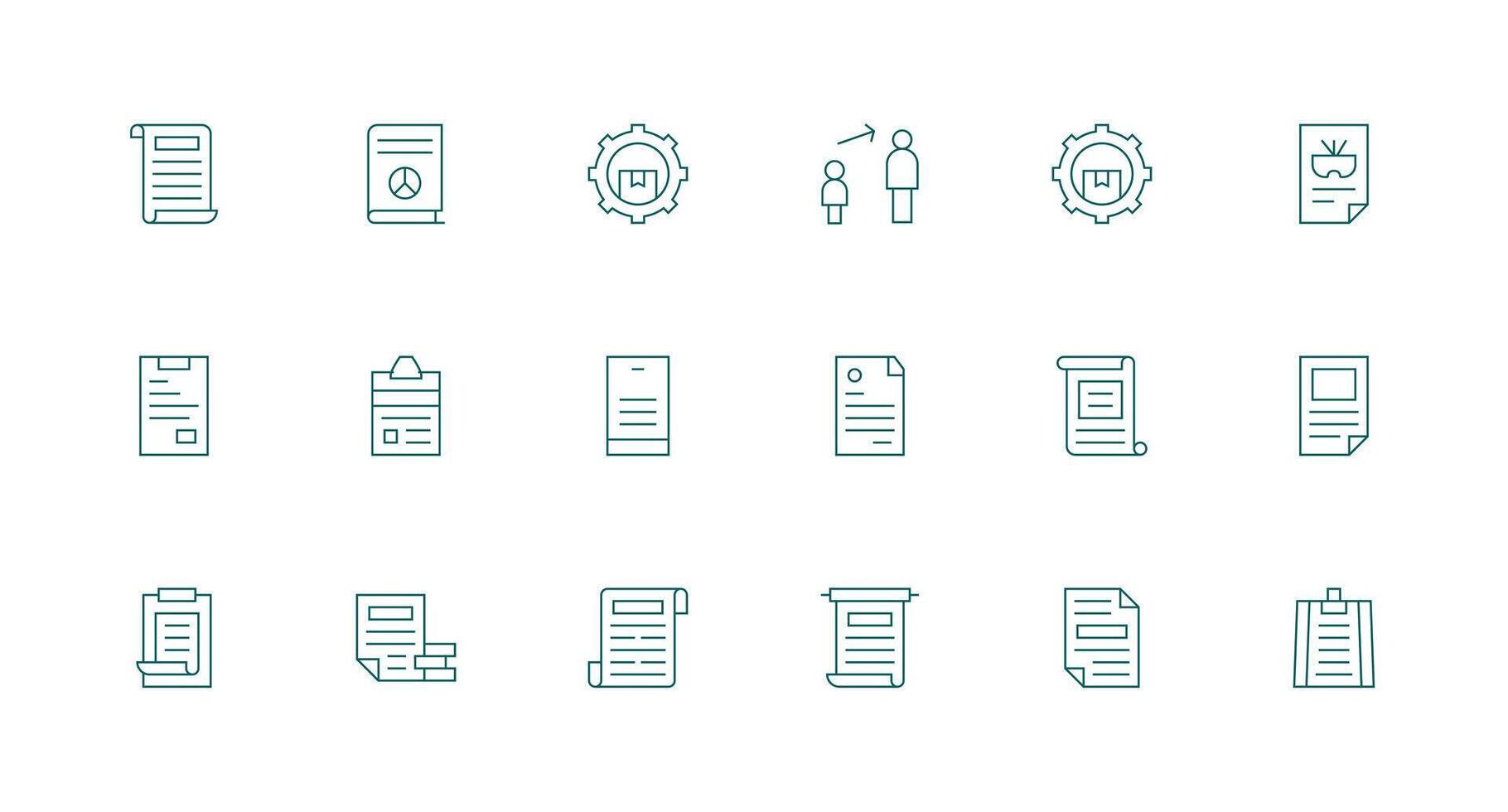 Minimal Line Icons from Guidelines Set with 18 Vectors Well-Structured Icons for Creative Use