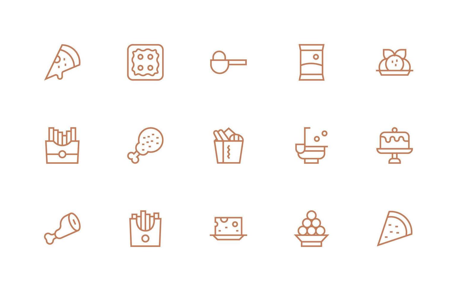 Portion including 15 Regular Line Illustrations Flexible Icon System for Web Interfaces vector