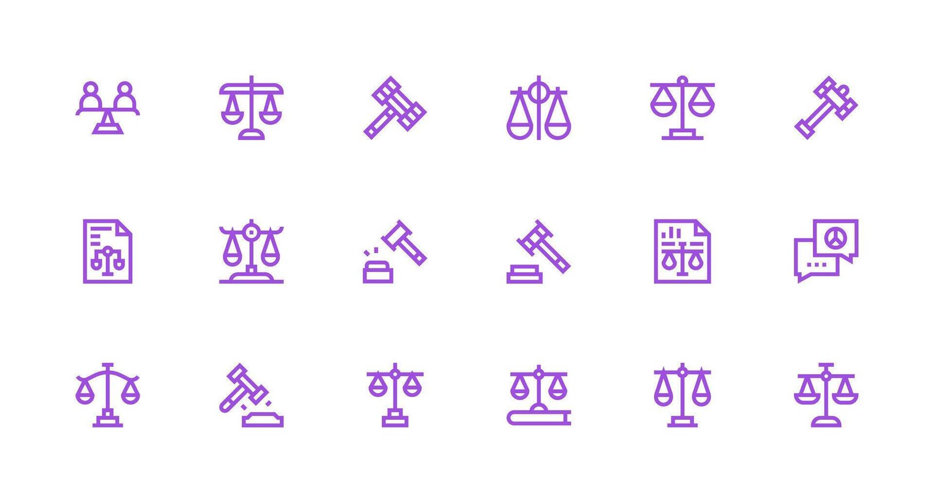 Dispute Icon Set with 18 Strong Stroke Line Graphics UI Icon Set vector
