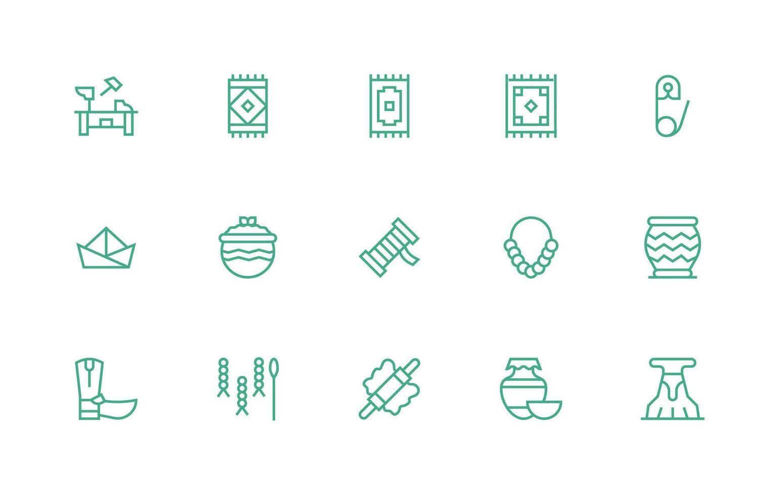 Regular Line Icons from Handmade Set with 15 Vectors Interface Icon Collection