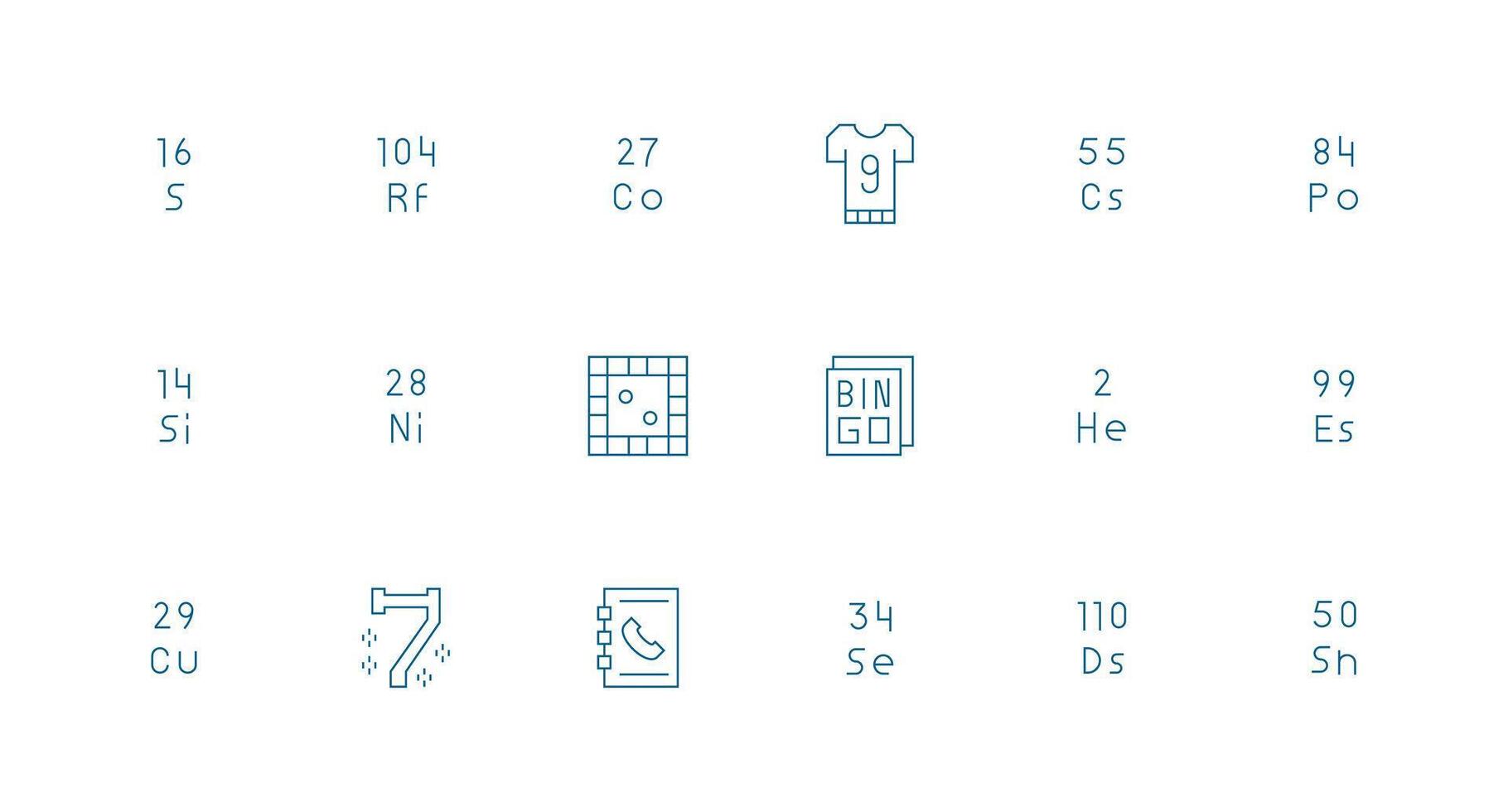 Number Icon Collection with 18 Minimal Line Designs Balanced Icon Set for Functional Design vector