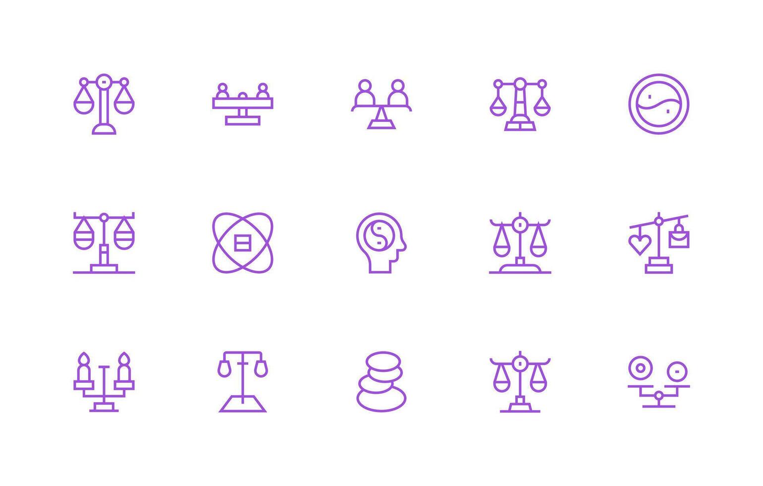 15 Equilibrium Icons in Regular Line Aesthetic High-Resolution Icons for Any Platform vector