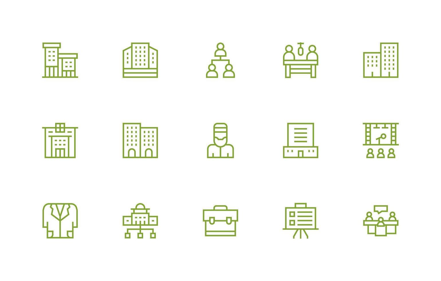 15 Icons for Corporate in Regular Line Format Fully Editable Icon Set for Web vector