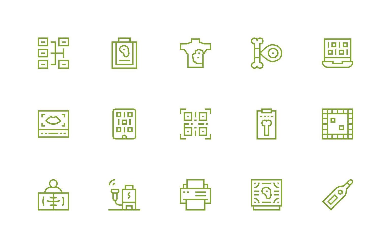 Scan including 15 Regular Line Illustrations UI and UX Focused Icon Collection vector