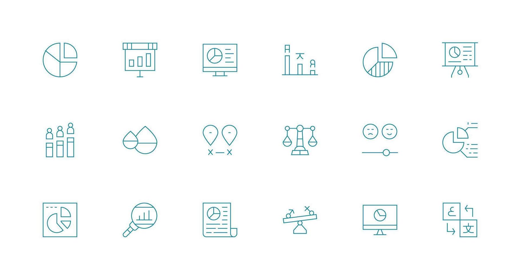 18 Icons for Comparison in Minimal Line Format Compact Icon Pack vector