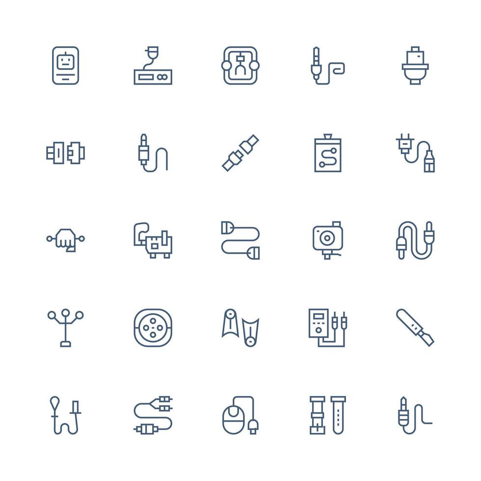 Medium Stroke Outline Icons from Connector Set with 25 Vectors Icon Set for Apps