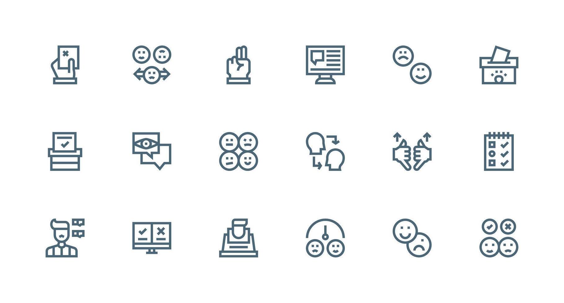 Strong Stroke Line Icons from Poll Set with 18 Vectors Display Icon Pack