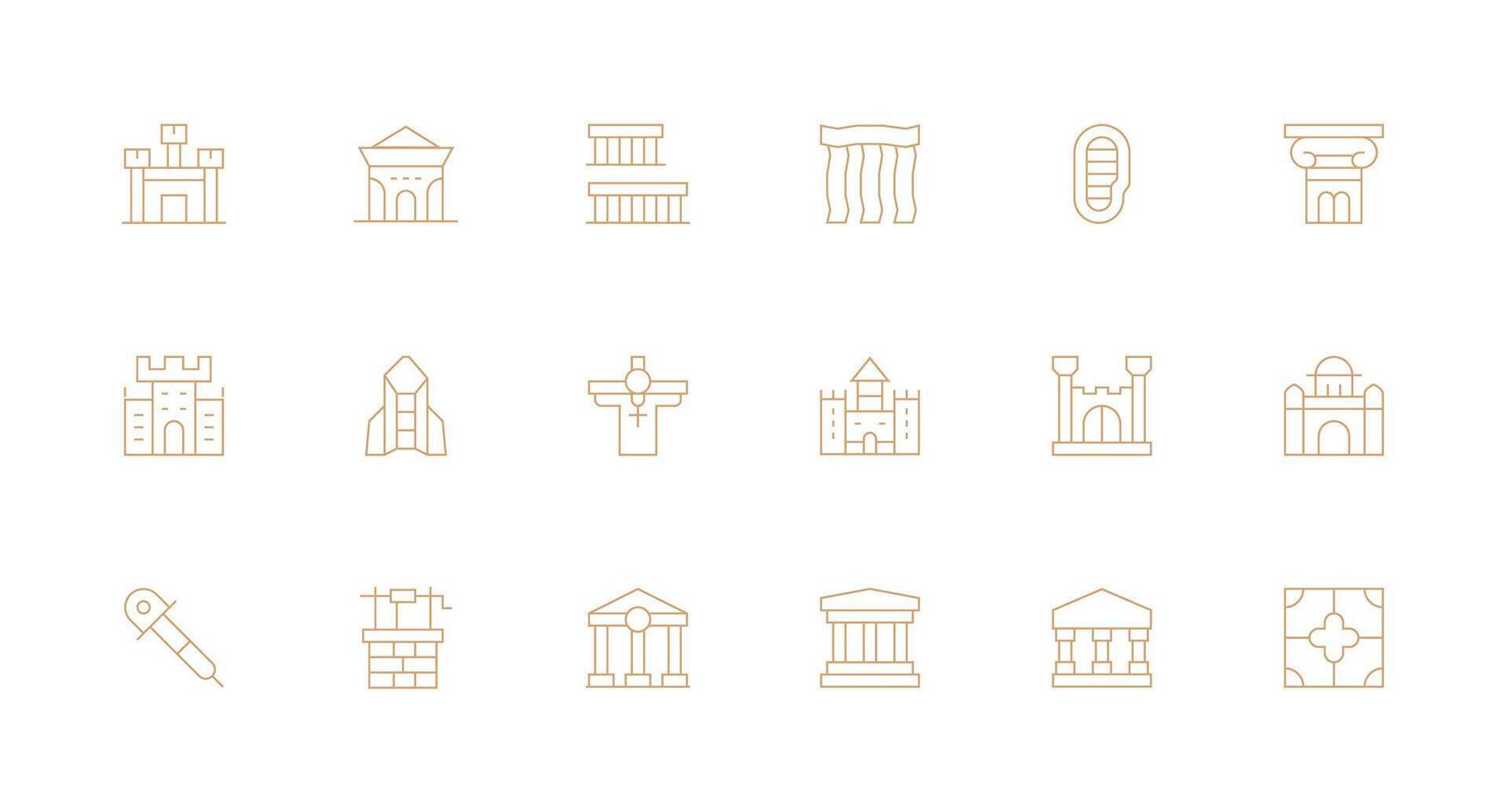 18 mínimo línea estilo íconos desde Roca colección flexible icono sistema para web interfaces vector