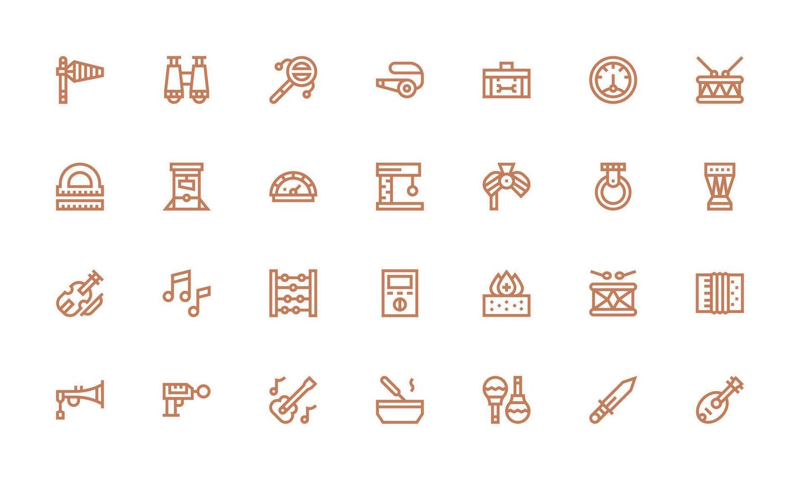 Bold Line Icons from Instrument Set with 28 Vectors Icon Set for Projects