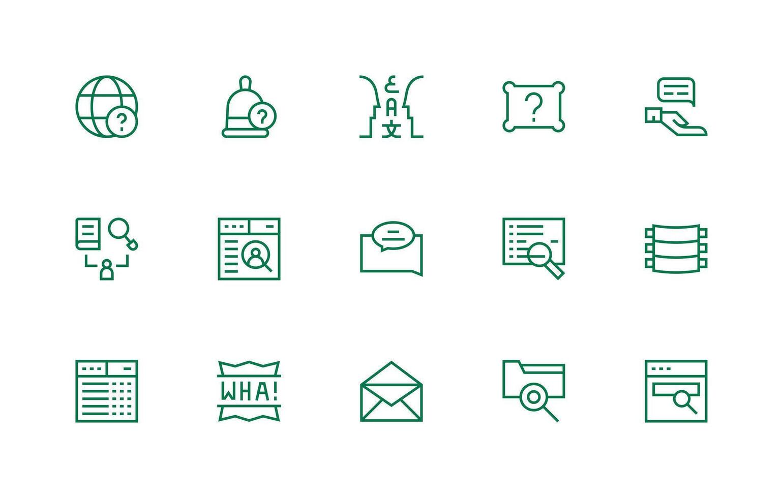 Query Visual Pack containing 15 Regular Line Icons Creative Icon Set vector