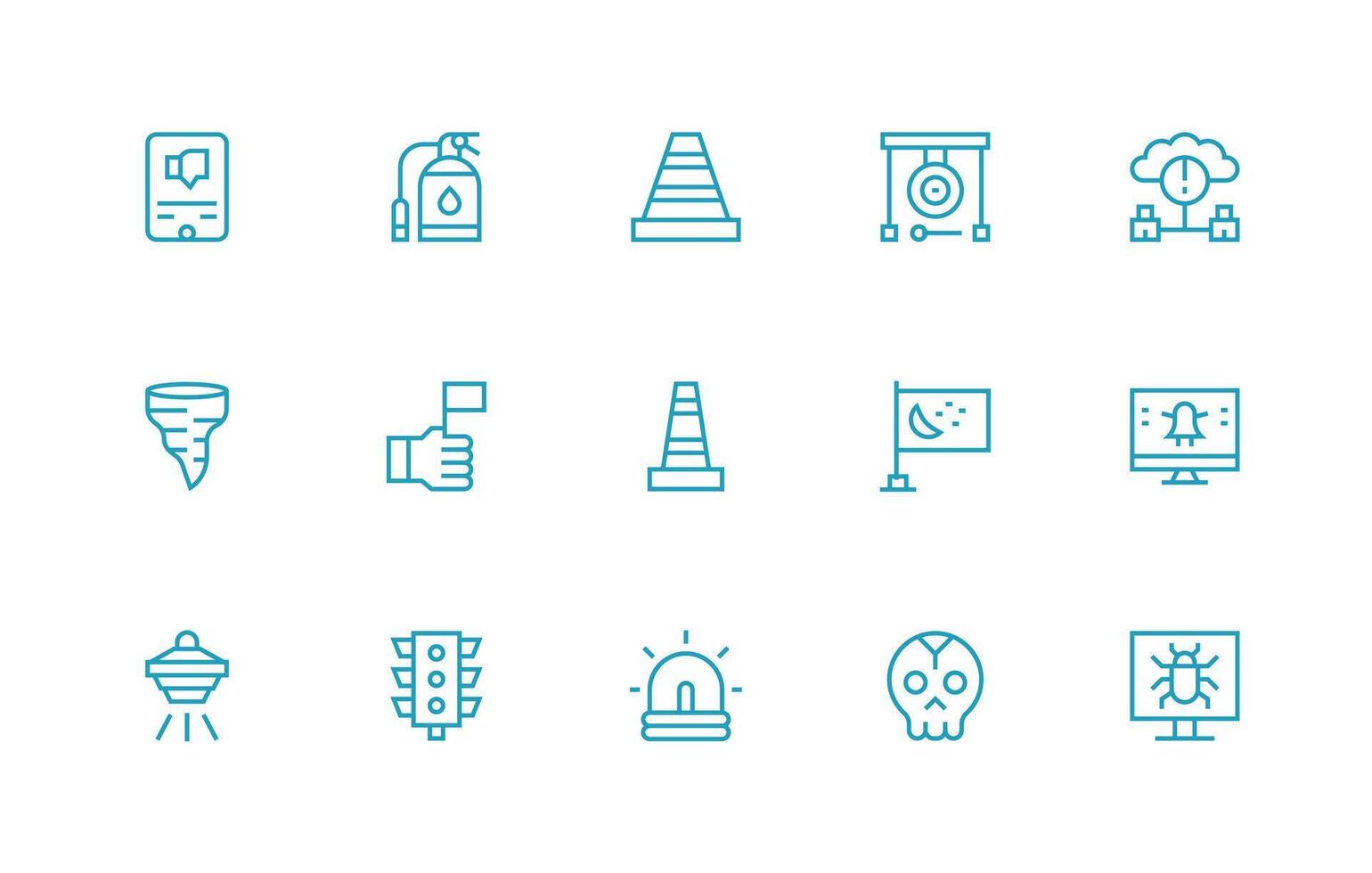 15 Regular Line Icons for Alert Graphics Quick Access Icons for UI Development vector
