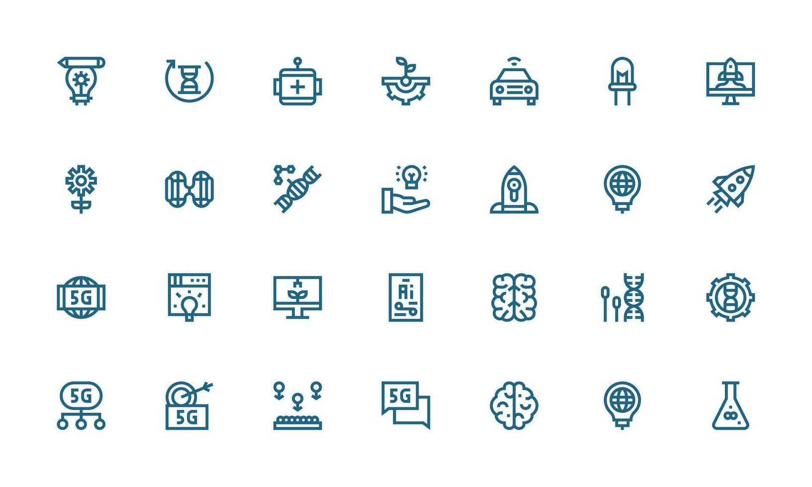 Innovation Icon Set with 28 Bold Line Graphics Icon Set for Web vector