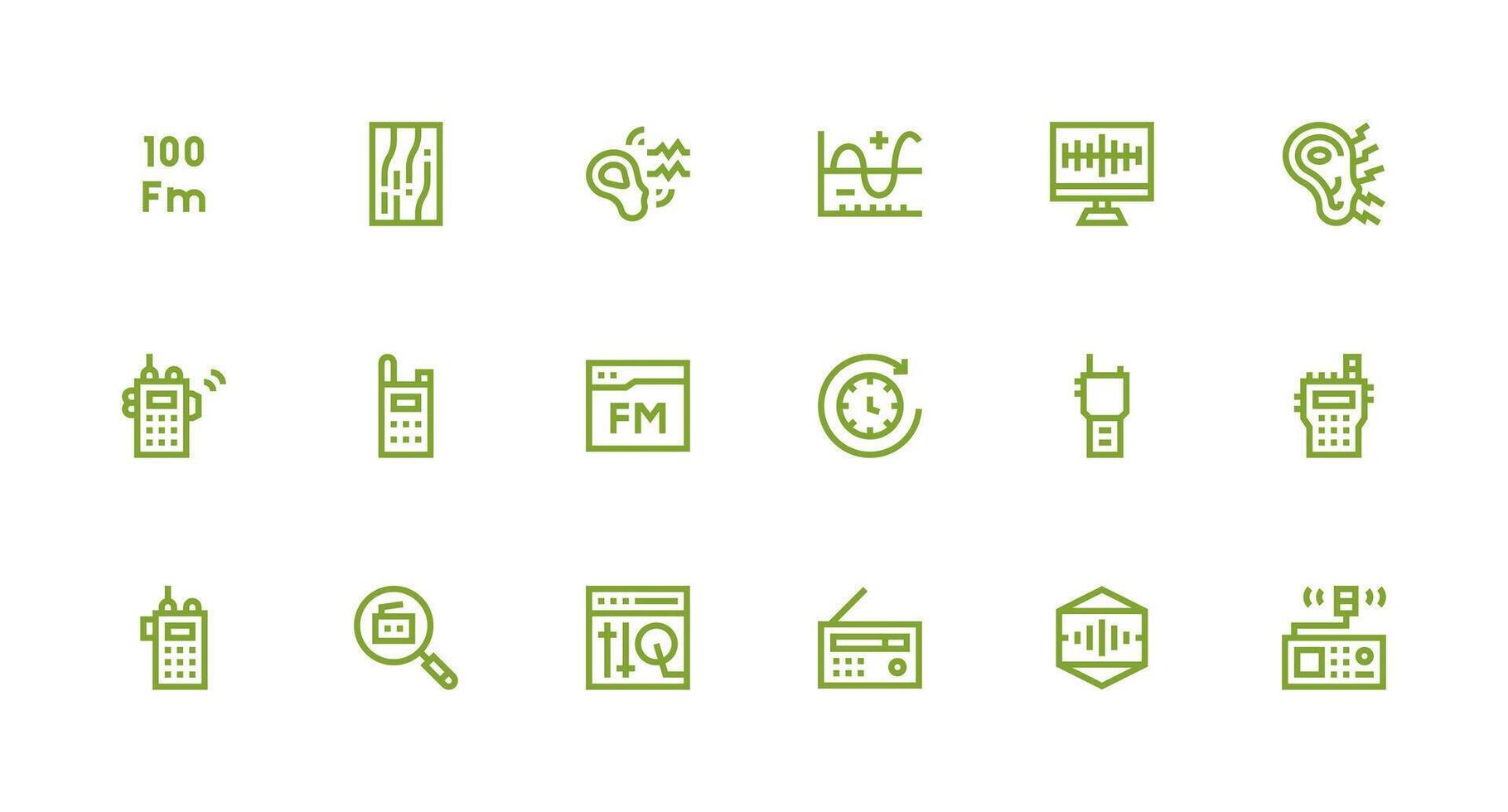 Strong Stroke Line Icons from Frequency Set with 18 Vectors Icon Pack for Various Themes