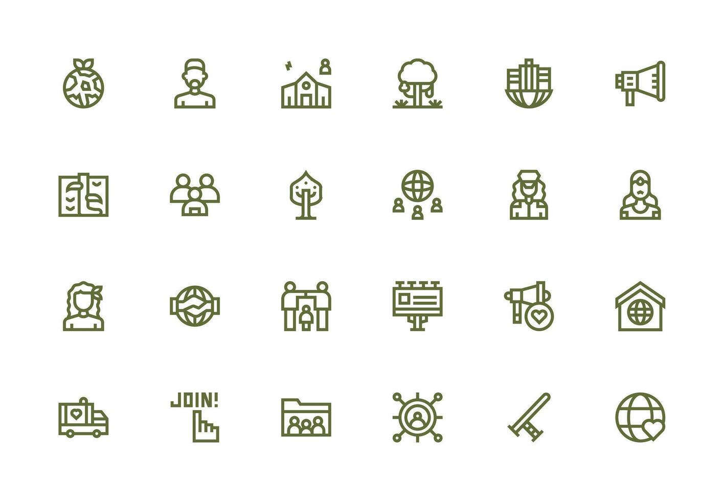 24 Thick Line Line Icons for Community Graphics High-Resolution Icons for Any Platform vector
