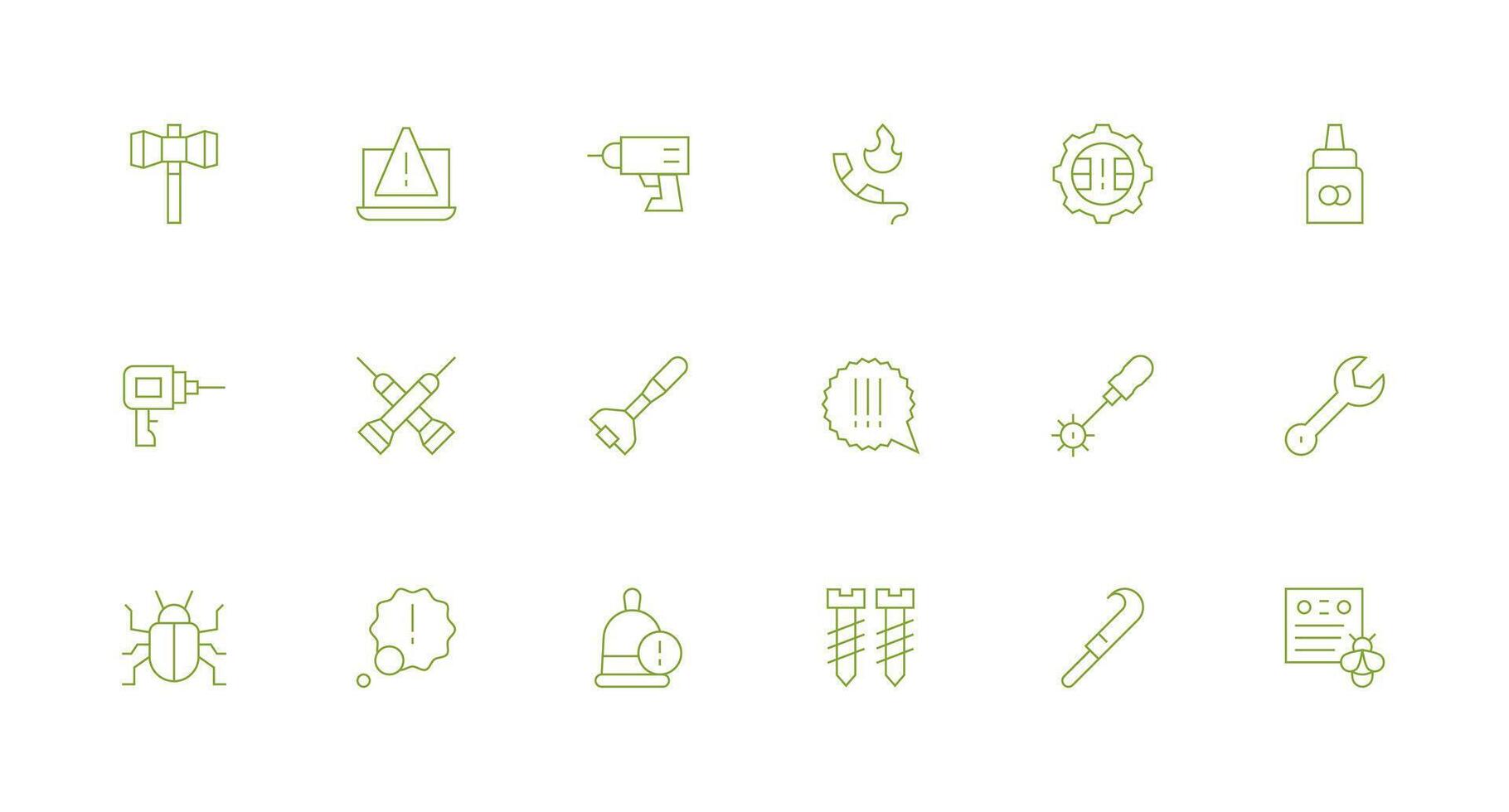 Fix Set with 18 Minimal Line Icons Functional Icon Series vector