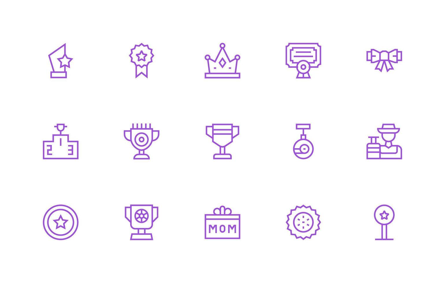 Honor featuring 15 Icons in Regular Line Design Clean Icon Set Icon Pack for UI Projects vector